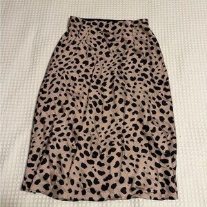 Leopard Print Midi Skirt